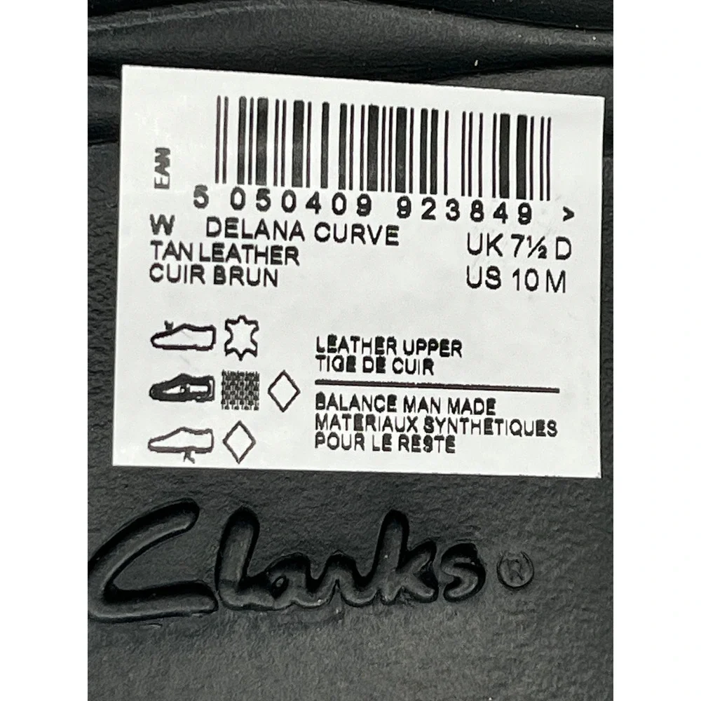 Clarks Delana Curve Women Sz 10M Tan Leather Strappy Wedge Sandals Comfort